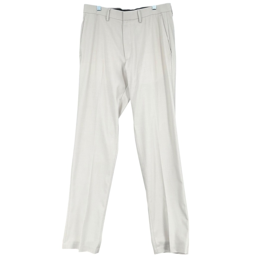 Reaction Kenneth Cole Mens Khaki Flat‎ Front Dress Pants Size 34x34